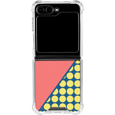 Coral Diagonal Split Galaxy Z Flip6 Clear Case